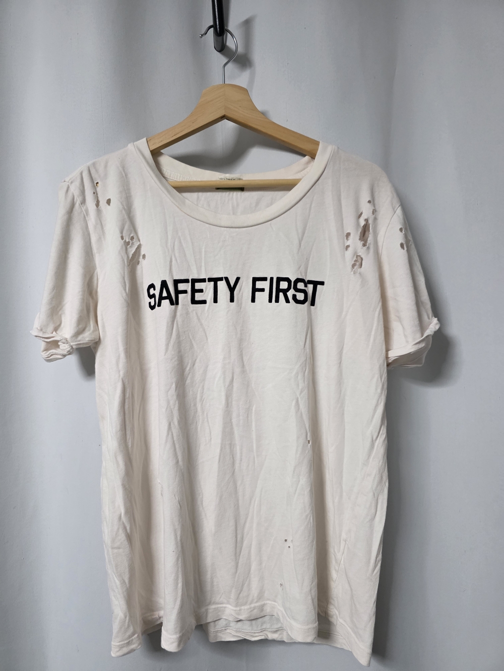 Mother Jeans Safety First Cream Graphic Tee